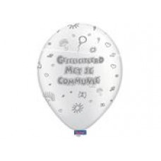 Communie: Communie ballonnen Pearl White 8st. Helium